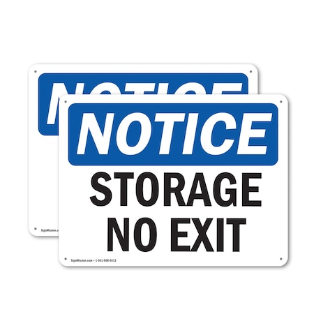 Signmission Storage No Exit, 24 in W x Rectangle, Aluminum OS-2PACK-NS-A-1824-L-16622